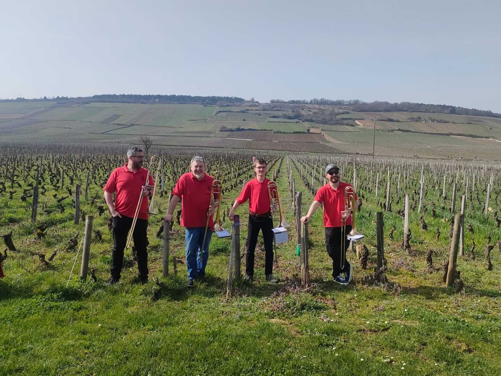 Tromboniste de l'Harmonie de Nuits-Saint-Georges lors de la course